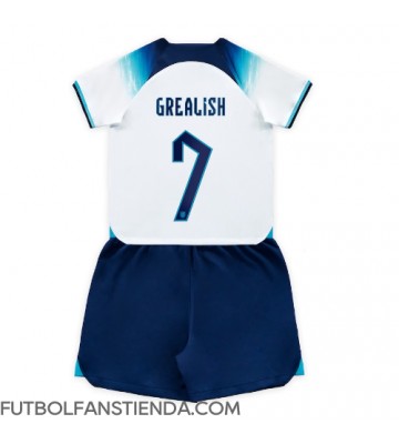 Inglaterra Jack Grealish #7 Primera Equipación Niños Mundial 2022 Manga Corta (+ Pantalones cortos)